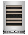Kitchenaid® 24\" Undercounter Wine Cellar with Full-Extension Wood-Front Racks - Stainless Steel - KUWR524SPS
