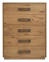 Scott Living Henri Bedroom Chest of Drawers, 5-Drawer, 38.2\"W x 50.3\"H, Wood - Brown