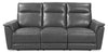 Chateau d’Ax Angelo 84.25\" Genuine Leather Power Reclining Sofa with Power Headrests - Grey