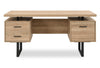 Winslow 60\" Desk with 3-Drawers - Light Brown