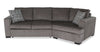 Made in Canada Legend 2-Piece Right-Facing Chenille Fabric Cuddler Sleeper Sectional - Pewter Brown