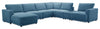 Voyage Modular 7-Piece Left-Facing Fabric Sectional with Console and Removable Back Cushions – Blue