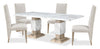 Vega 5pc Dining Set with Table & 4 Chairs, Marble Look, Pedestal Base, 82\"W - Natural & White