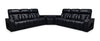 Zen 3-Piece Leather-Look Fabric Power Reclining Sectional with Massage and Two Drop-Down Consoles - Black