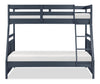 Quinn Bunk Bed with Ladder & Guard Rail for Kids, Blue - Twin/Full