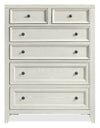 Casa Bedroom Chest of Drawers, 6-Drawer, 39\"W x 52\"H, Wood - White