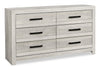 Aspen Bedroom 6-Drawer Dresser, 59\"W x 33\"H - Grey