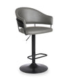 Odin Barstool with Swivel & Adjustable Seat, Vegan Leather Fabric, 24.5-32.5\"H, Metal - Grey