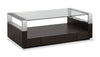 Perrin 50\" Modern Glass Top Coffee Table with Storage and Shelf - Graphite