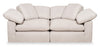 Eclipse Modular 86\" Linen-Look Fabric Loveseat with Reversible Feather Down Cushions - Linen Beige