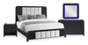 Kaleo 6pc Bedroom Set with Bed, Dresser, Mirror & Nightstand, LED, Modern, Black - King Size