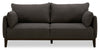 Cindy Crawford Home Gena 78.7\" Linen-Look Fabric Condo Size Sofa with Removable Back Cushions - Charcoal Grey