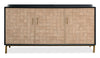 Alenna 60\" 3-Door Accent Cabinet - Black with Weathered White Doors