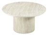 Sullivan 35.43\" Round Coffee Table with Sintered Stone Top - Beige Travertine