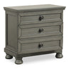 Chelsea Bedside 3-Drawer Nightstand, 28\"W x 28\"H - Grey