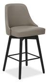 Nash Counter-Height Stool with Swivel Seat, Vegan Leather Fabric, Metal - Taupe