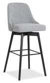 Nash Counter-Height Stool with Swivel Seat, Polyester Fabric, Metal - Grey
