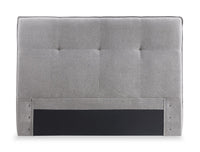 Amos Upholstered Headboard in Grey Fabric, Tufted - Full Size
