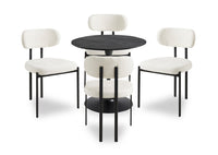 Rio 5pc Dining Set with Table & 4 Chairs, Metal Pedestal Base, 36