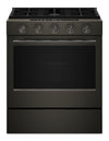 KitchenAid 30\" 5.0 Cu. Ft. Slide-in Gas Range with Convection Modes - Black Ore - KSGS530SBE