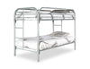 Logan Bunk Bed with Ladders & Guard Rail for Kids, Grey Metal - Twin/Twin