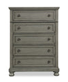 Chelsea Bedroom Chest of Drawers, 5-Drawer, 38\"W x 52\"H - Grey