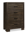 Ethan Bedroom Chest of Drawers, 4-Drawer, 32\"W x 46\"H - Rustic Brown
