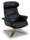 Halo Top-Grain Genuine Leather Swivel Reclining Chair with Footrest