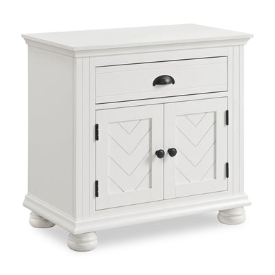 Ella Bedside 1-Drawer & Cabinet Nightstand, 28"W x 27"H - White | Table de nuit Ella de 28 po (L) x 27 po (H) à 1 tiroir avec armoire - blanche