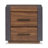 Scott Living Dante Bedside 2-Drawer Nightstand, 24\"W x 24.3\"H - Brown