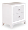 Halo Bedside 2-Drawer Nightstand with LED Light, 21\"W x 24\"H, Glam - White