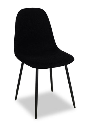 Joss Dining Chair with Polyester Fabric, Metal - Black