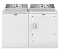 Maytag 4.8 Cu. Ft. Top Load Washer and 7.0 Cu. Ft. Gas Dryer with Wrinkle Prevent Option – White