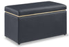 Edmonton 32\" Storage Ottoman - Navy Faux Leather