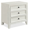 Casa Bedside 3-Drawer Nightstand with USB Port, 27\"W x 26.5\"H, Wood - White