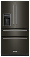 KitchenAid 36\" 26.2 Cu. Ft. French-Door Refrigerator - Black Stainless - KRMF536RBS
