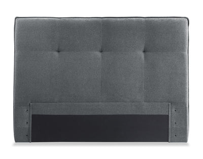 Amos Upholstered Headboard in Charcoal Fabric, Tufted - Full Size | Tête de lit rembourrée Amos en tissu anthracite capitonné - format lit double