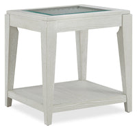 Vida 23” Solid Wood End Table with Shelf - Sand