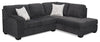 Made in Canada Morgan 2-Piece Right-Facing Chenille Fabric Sectional with Accent Pillows - Grey