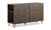 Kort & Co. Sol Dining Server with Built-In Shelves, Storage & 4 Drawers, 60\"W - Brown