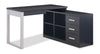 Owen 55\" Reversible Corner Office Desk with 4-Drawers & Cubbies – Black