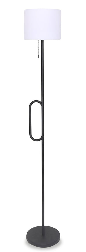 Solana 64” Modern Metal Acrylic Portable Indoor/Outdoor Floor Lamp with USB Port - Black