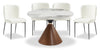 Alwin 5pc Dining Set with Table & 4 Chairs, Sintered Stone Top, Metal, 47.25\"W Round - Brown/White