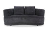 Moon 78\" Fabric Curved Loveseat with Accent Pillows - Wooly Raven Black