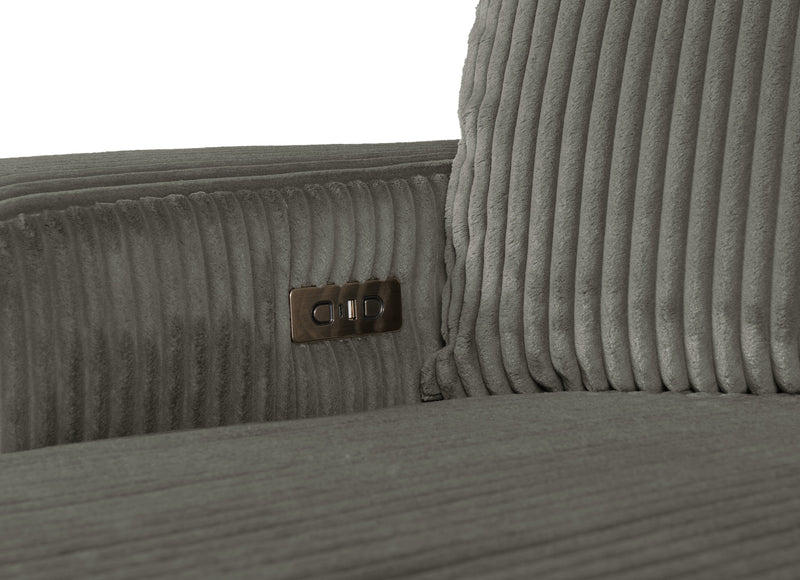 Stratus 108\" Faux Fur Fabric Full-Size Sofa Bed with Power Sliding - Fog Grey