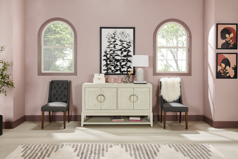 York Dining Chair with Linen-Look Fabric & Nailhead Trim - Grey