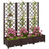 Outsunny Plastic Raised Bed, Garden Box With Trellis, 47\" X 16\" X 48\"