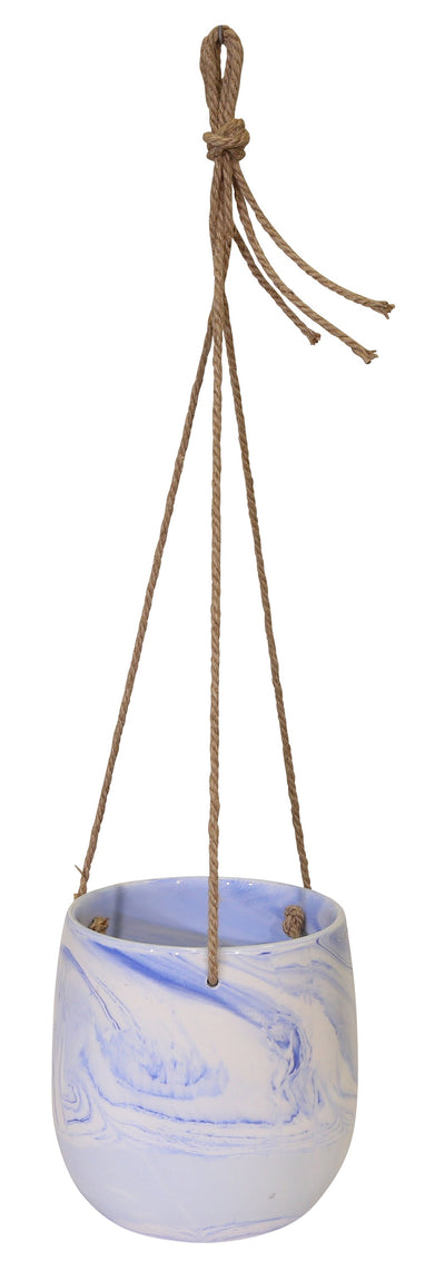 Blue Marble Hanging Planter|Pot à fleurs suspendu en marbre bleu|13742BPL