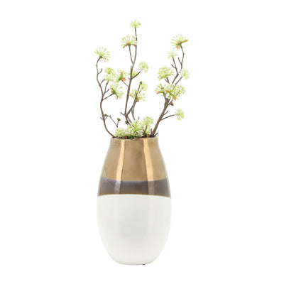 Gold 10" Ceramic Vase|Vase en céramique doré de 10 po|16812WVS