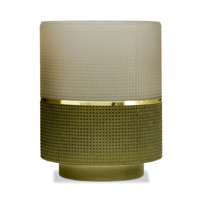 Green 6" Glass Candle Holder|Bougeoir en verre vert de 6 po|17392OVS